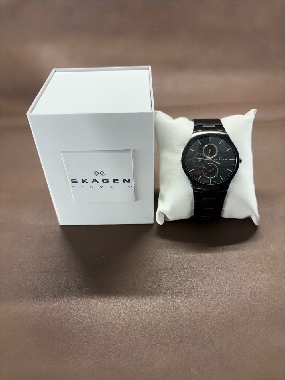 Skagen Black Stainless Steel Men's Chronograph Watch with Subdials